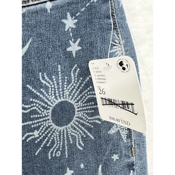 Free People Just Float On Printed Flare High Rise Jeans - Picture 9 of 9